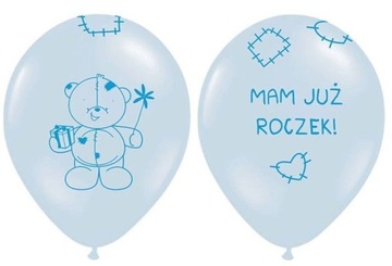 BALONY balon 1 urodziny MAM JUŻ ROCZEK Błękitne