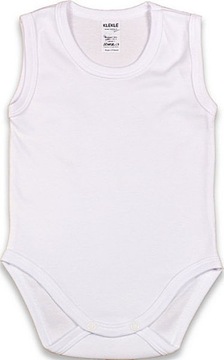 Body Ramiączko RAMKA Bez rękawa BIAŁE r 104 KLEKLE