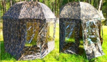 ЦЕЛАЯ ЗАКРЫТАЯ Зонтичная палатка с пропиткой CAMO, 3 окна