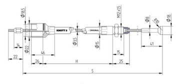 ТОРМОЗНОЙ ТРОС ORY BOWden TABLE KNOTT 1230/1420