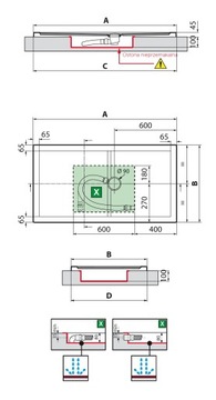 NOVELLINI OLYMPIC PLUS душевой поддон 120x100 сифон