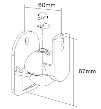 Настенный держатель для колонки сателлитного динамика, регулируемый наклон