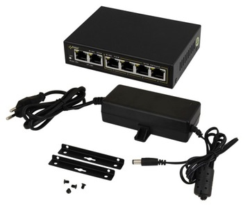 Switch POE do 4 kamer S64 PULSAR 4xPoE + 2xUPLINK