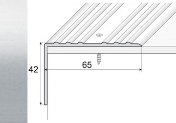 Listwa 120cm kątownik aluminium 42x65mm SREBRO A32