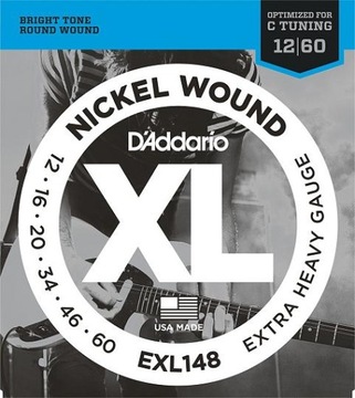 D'ADDARIO EXL148 (12-60) optymalne do stroju C