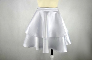 MOHITO - biała rozkloszowana spódnica z falban- 36