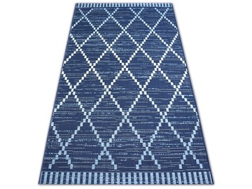 DYWAN PŁASKO TKANY JUTA 160x230 ROMBY granat #B625