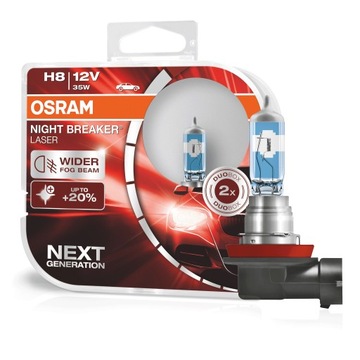 OSRAM Żarówki H8 Night Breaker Laser +150%