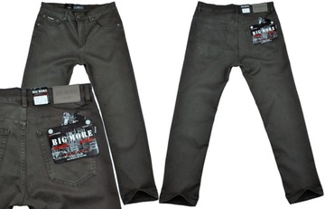 Spodnie męskie jeans Big More 621 oliwka L32 pas 110 cm 42/32