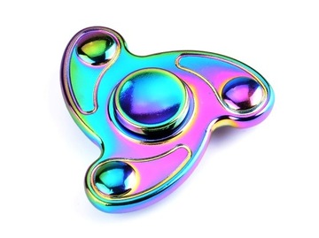 HAND FIDGET SPINNER RAINBOW METALOWY + BOX z PL