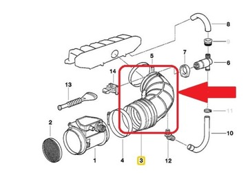 ТРУБКА ШЛАНГ ШЛАНГ РАСХОДОМЕР BMW 3 E36 325i