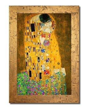 OBRAZ Gustav Klimt POCAŁUNEK + ZŁOTA RAMA