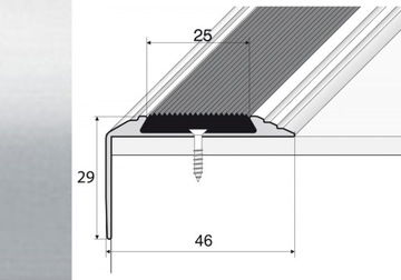 Listwa 90cm schodowa antypoślizgowa SREBRO A38