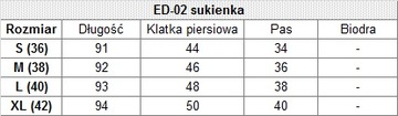 Elegancka sukienka rozkloszowana z kontrafałdą, L