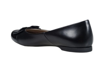 БАЛЕТКИ С БАНТОМ, ЧЕРНЫЕ, КОЖАНЫЕ, размер 39