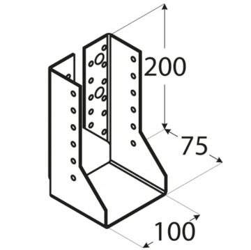 ПОДВЕСКА ДЛЯ БАЛКИ WBZ32, ИЗОГНУТЫЙ СОЕДИНИТЕЛЬ 100x200 СЕРТИФИКАТ