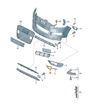 РЕШЕТКА БАМПЕРА AUDI Q7 ЛЕВАЯ