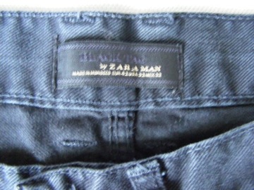 ZARA MAN jeansy wysoki stan dziury 32" PAS 81 CM