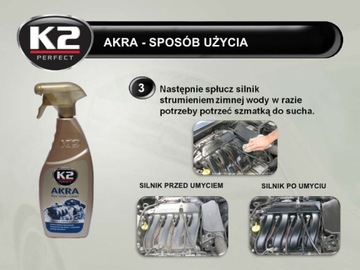 K2 AKRA 770 ML УДАЛЯЕТ СИЛЬНУЮ ЗАГРЯЗНЕННОСТЬ ИЗ ДВИГАТЕЛЯ