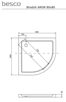 ДУШЕВОЙ ПОДДОН напольный 80x80 Aron Besco