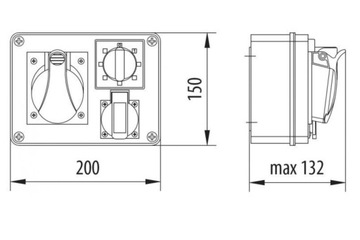 Распределительный щит R-BOX 190 (IP44) 1х32А/5п, 1х250В B.1215 PAWBOL