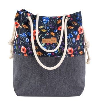 TOREBKA WOREK SHOPPER MAKI KWIATY POLNE BAGGAGE