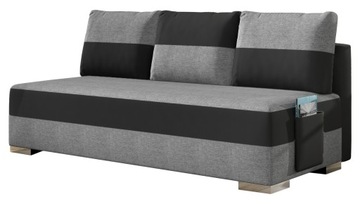 Kanapa ATILA rozkładana ekoskóra czarna sofa RIBES