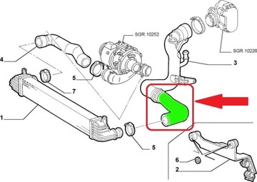 ШЛАНГ ИНТЕРКУЛЕРА LANCIA THESIS 2.0 TURBO