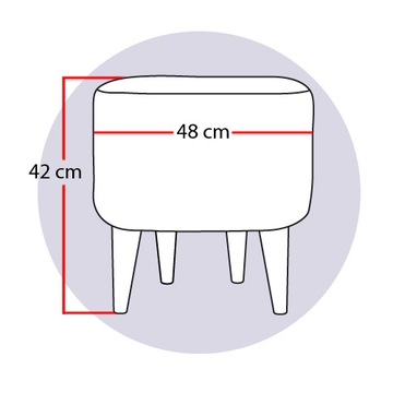 Pufa taboret 4 drewniane nogi KOLOR CAMEL 11