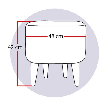 Pufa taboret 4 drewniane nogi KOLOR CAMEL 11