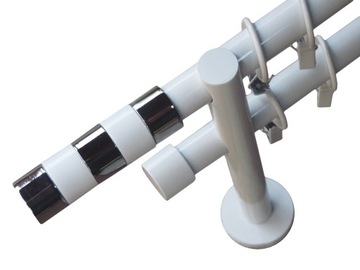 KARNISZ+CICHE KÓŁKA BIAŁY 19/19MM PODWÓJNY 320CM