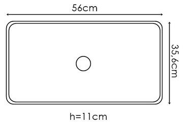 VELDMAN ПРЯМОУГОЛЬНАЯ СТЕКЛЯННАЯ РАКОВИНА HC7057