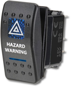 CARLING PRZELACZNIK IP68 WLACZNIK LED 12-24V 20A NIEBIESKI HAZARD WARNING