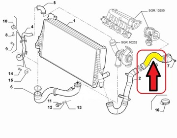 ШЛАНГ ТУРБО ТУРБИНЫ FIAT CROMA 2.4 JTD 51791374