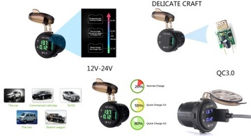 USB 3.0 QUICK CHARGE WOLTOMIERZ AMPEROMIERZ ZIELONY