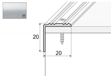 A30 Kątownik 20x20mm aluminiowy 120cm SREBRO