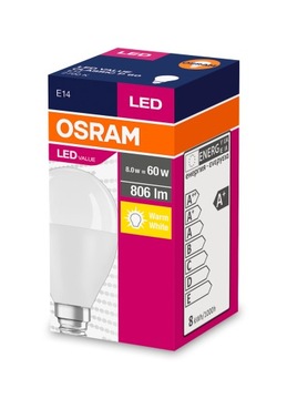 Светодиодная лампа BALL E14 8W 60W OSRAM 2700K WARM