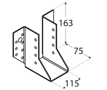 СОЕДИНИТЕЛЬ КРОНШТЕЙНА БАЛКИ WB33 115x163 СЕРТИФИКАТ