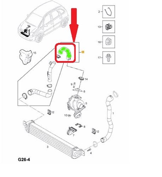 ШЛАНГ ТУРБОИНТЕРКУЛЕРА OPEL MERIVA 1.7 CTDI