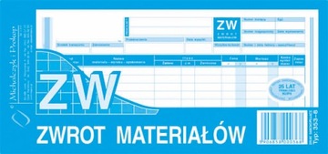 ZW Zwrot materiałów MiPro wielokopia bloczek 80 kartek 1/3 A4 353-8