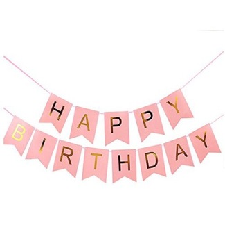 Girlanda happy birthday urodzinowa różowa