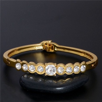 Elegancka złota bransoletka kryształ cyrkonia b5