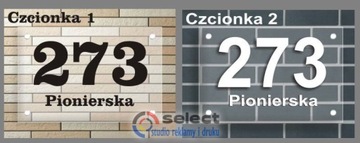 АДРЕСНАЯ ТАБЛИЧКА НОМЕР ДОМА 40х35 из ПРОСТАВКИ ПЛЕКСИ 5мм.