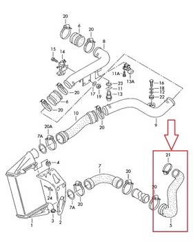 RURA WAZ PRZEWOD TURBO INTERKULER/A AUDI A4 B5 1,9