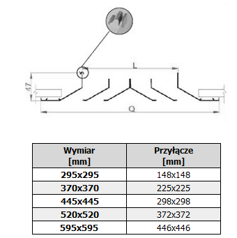 КВАДРАТНЫЙ ПОТОЛОЧНЫЙ ДИФФУЗОР HB40 / NCD-S 595x595