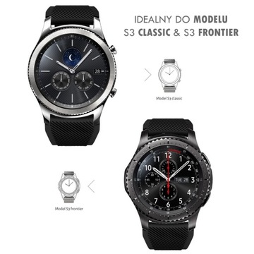 ЧЕРНЫЙ силиконовый ремешок для Samsung Gear S3 + 9H СТЕКЛО