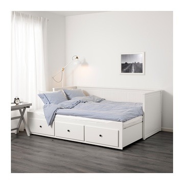 IKEA HEMNES Łóżko rozkładane z 3 szufladami BIAŁE