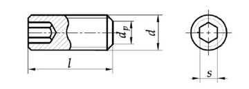 Установочный винт M8x30 с потайной головкой черный DIN 913 10 шт.