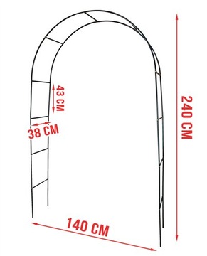 Садовая пергола металлическая арка Плющ 140Х38Х240С