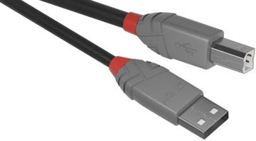 Lindy 36672 Kabel USB 2.0 A-B czarny Anthra Line - 1m